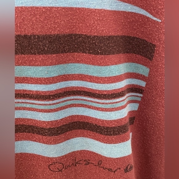 QUIKSILVER Maroon Palm Trees Surf Tee Shirt Men S Small - Picture 4 of 7